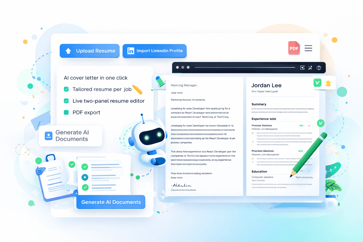 AI-powered resume and cover letter